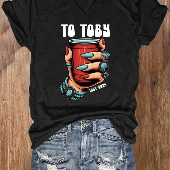 Toby Keith Red Solo Cup Tee Shirt NEW Size XL VNeck - Picture 6 of 6